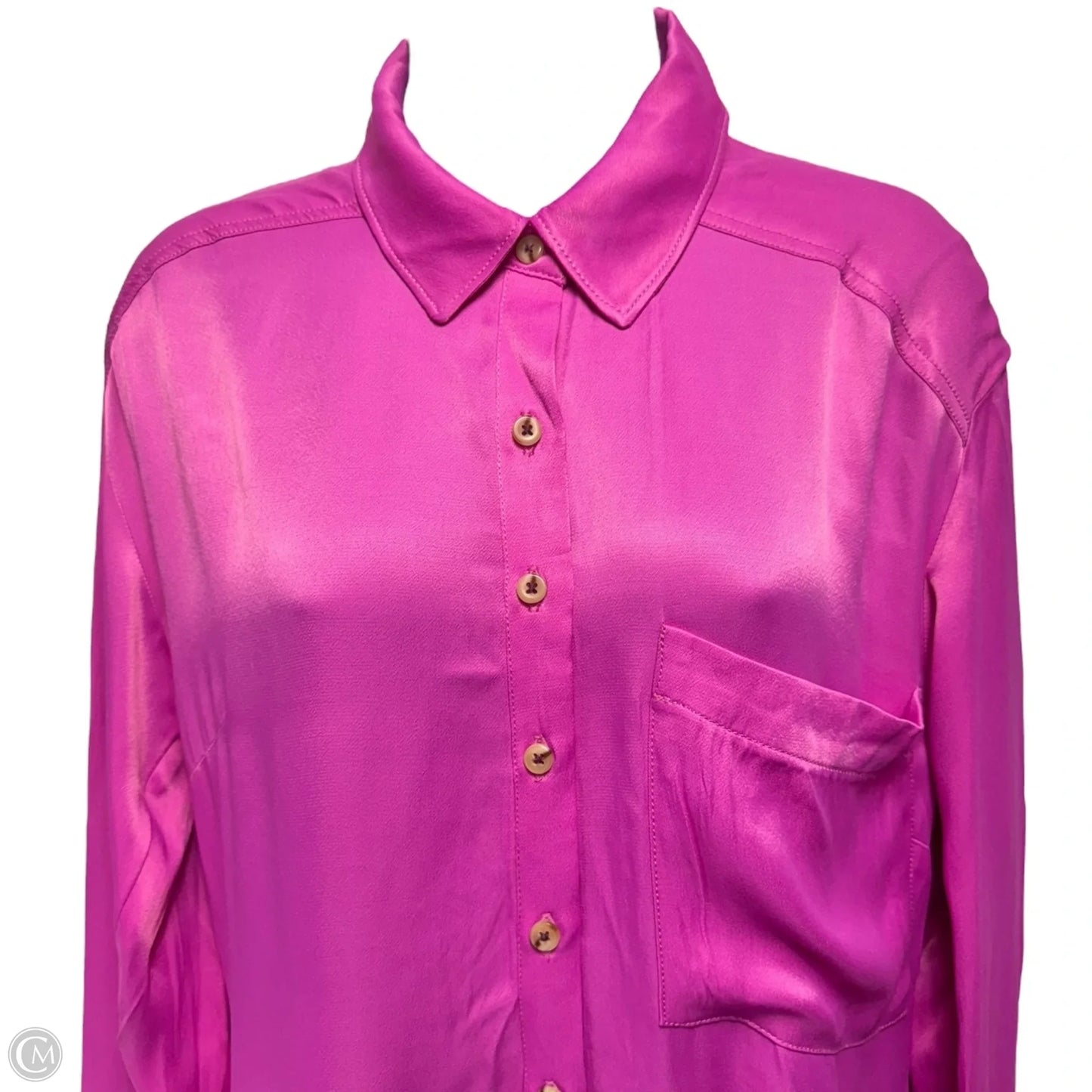 Silky Shirt Dress By Pilcro In Pink, Size: 4