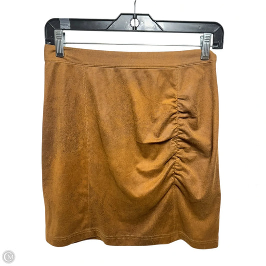 Rumi Ruched Mini Skirt By Free People In Tan, Size: S