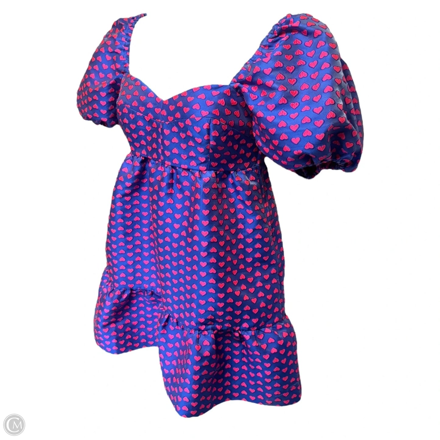 Nelle Puff Sleeve Jacquard Dress Designer By Lilly Pulitzer In Blue & Pink, Size: 8