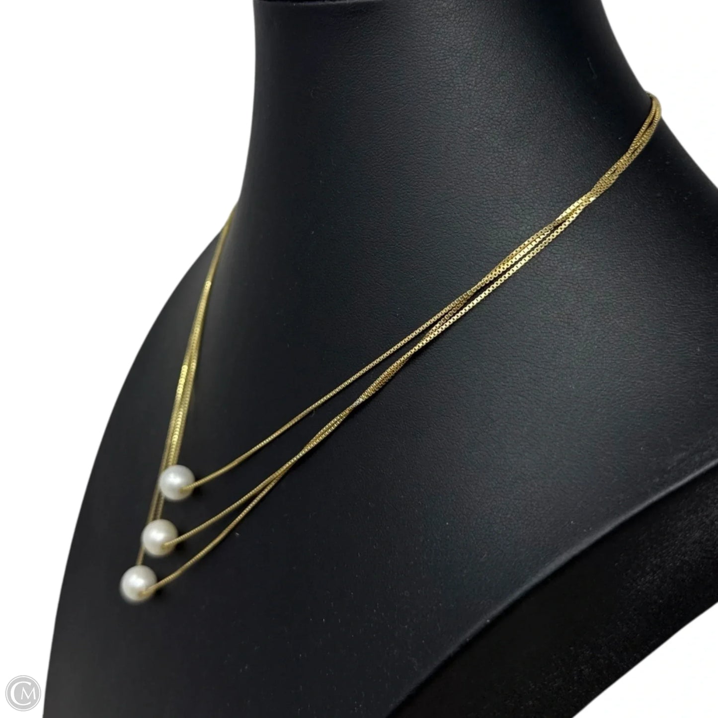 Triple Layer Vermeil & Pearl Necklace Sterling Silver By Clothes Mentor