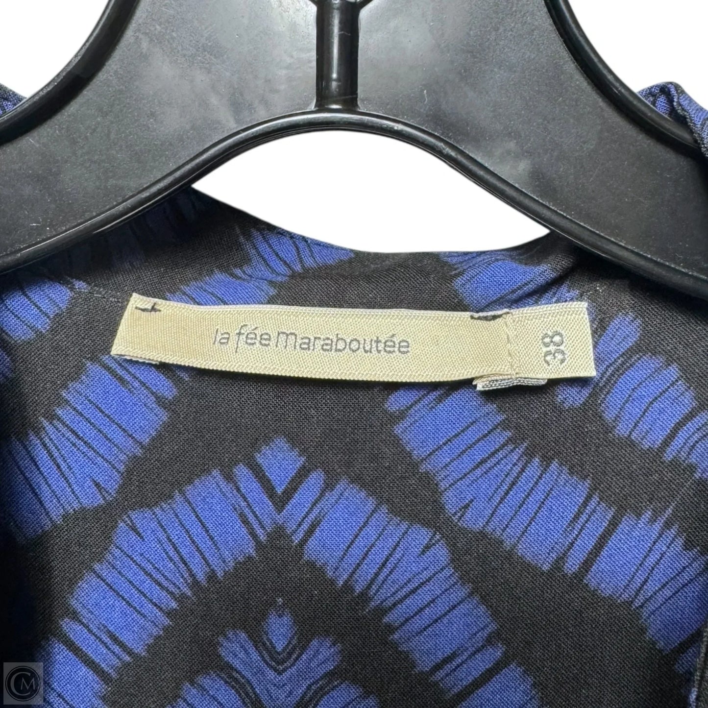 Tie Neck Maxi Dress By La Fee Maraboutee In Black & Blue, Size: S