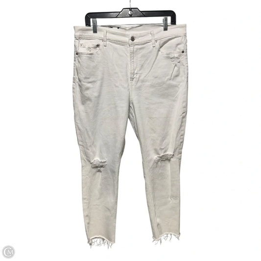 Jeans Skinny By Gap In White, Size: 16