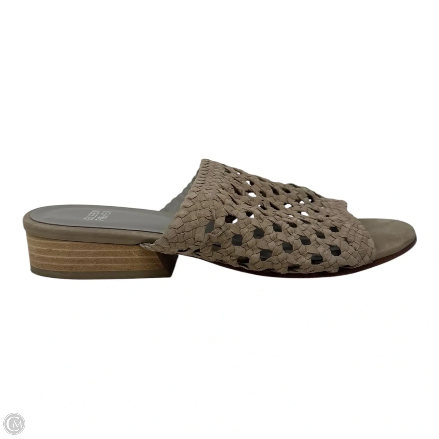 Aloe Woven Leather Slide Sandals By Eileen Fisher In Taupe, Size: 8