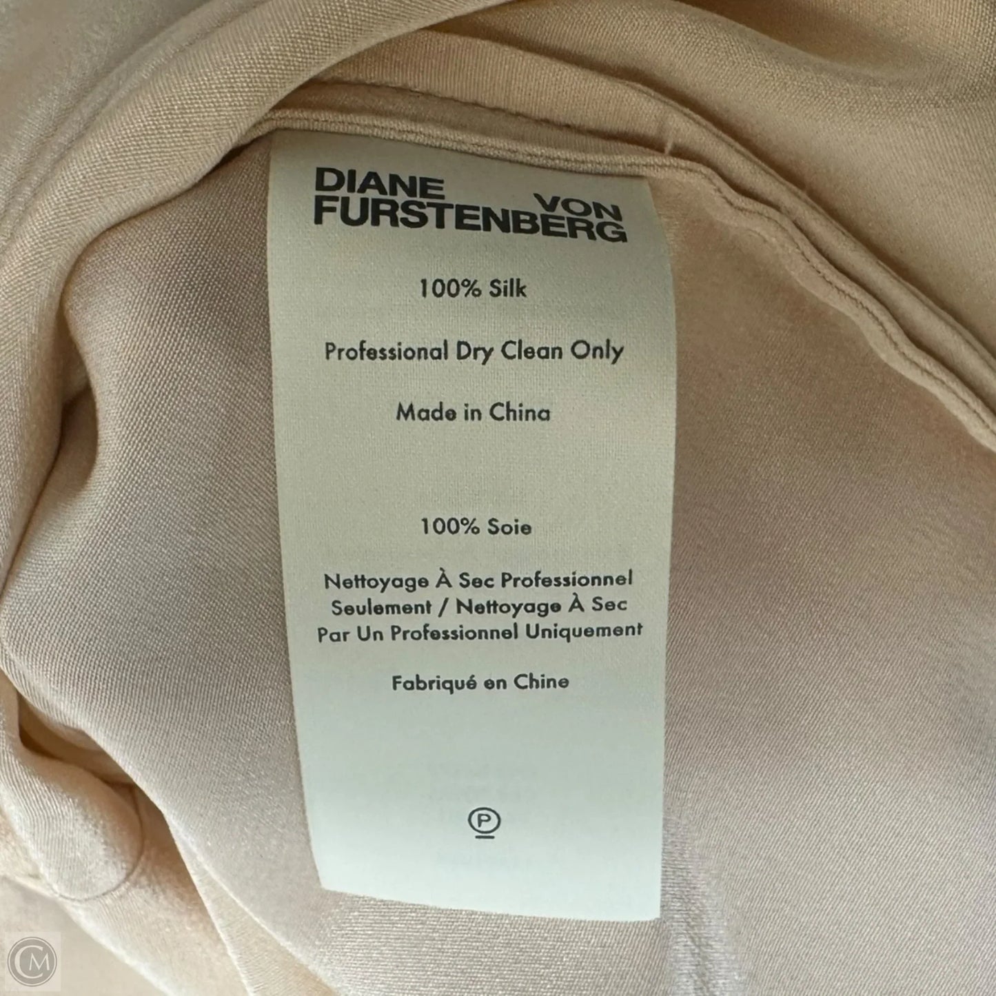 Silk Tunic Designer By Diane Von Furstenberg In Peach, Size: L