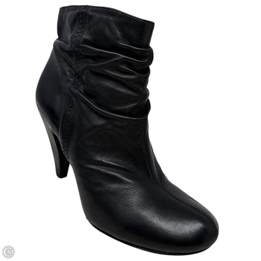 Ruched Leather Ankle Booties By Arturo Chiang In Black, Size: 7