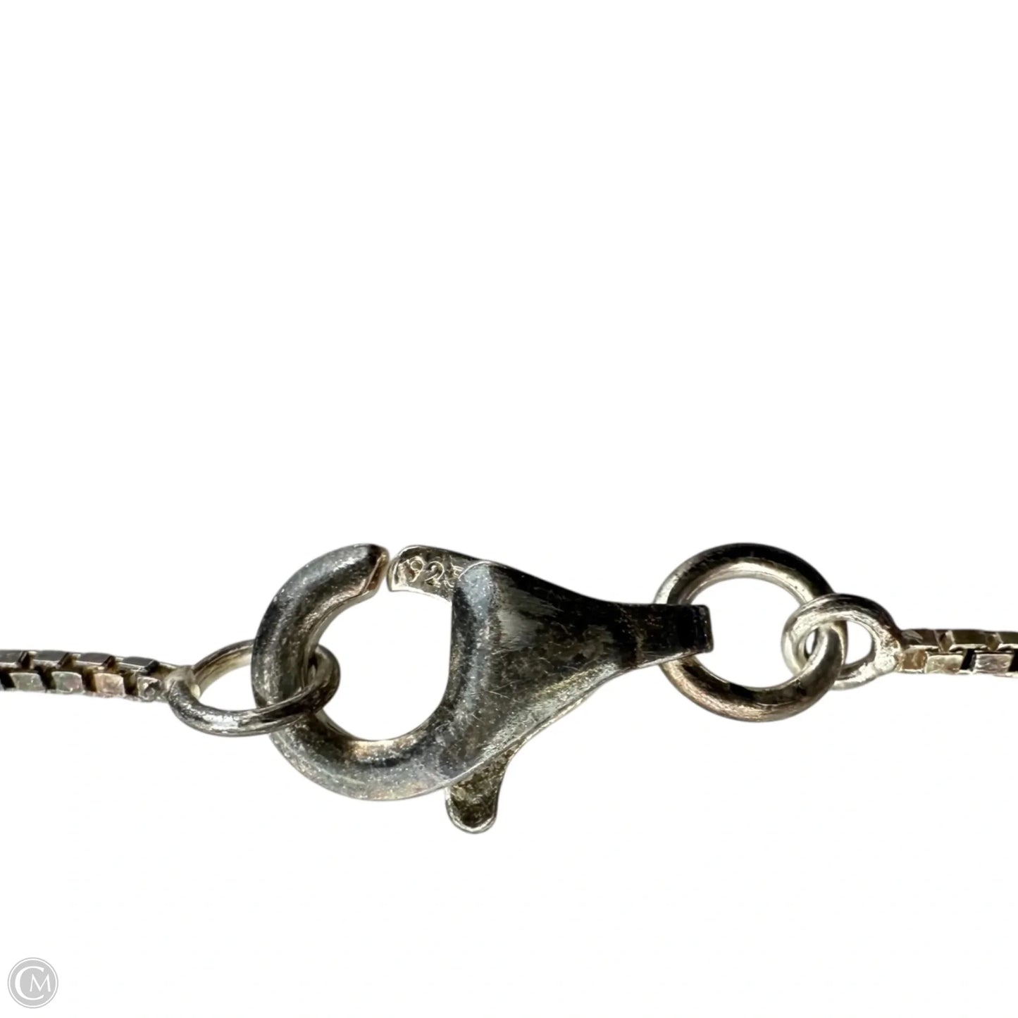 Vintage Sterling Silver 925 Mosaic Inlay Teardrop Pendant Necklace