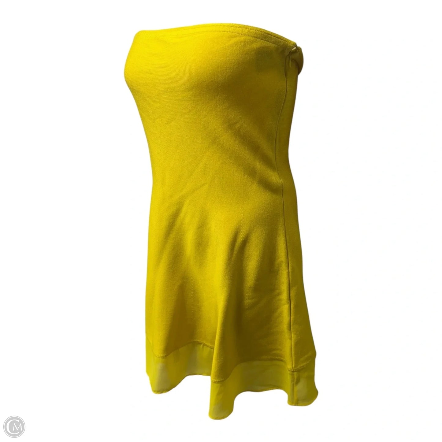 Strapless Mini Dress By Anthropologie In Yellow, Size: M