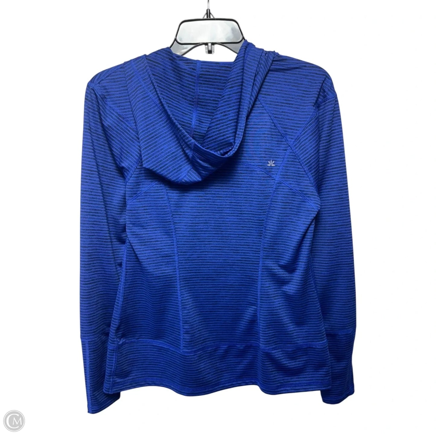 Hooded Full Zip Athletic Jacket By Lukka In Blue, Size: M