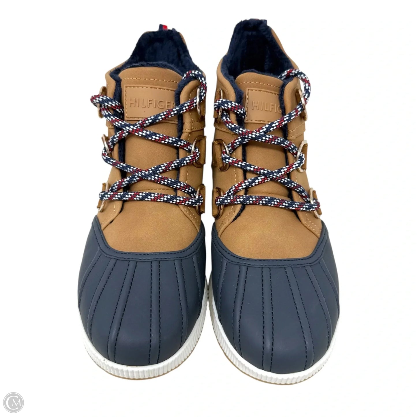 Jenko Cold Weather Booties By Tommy Hilfiger In Black & Tan, Size: 7.5