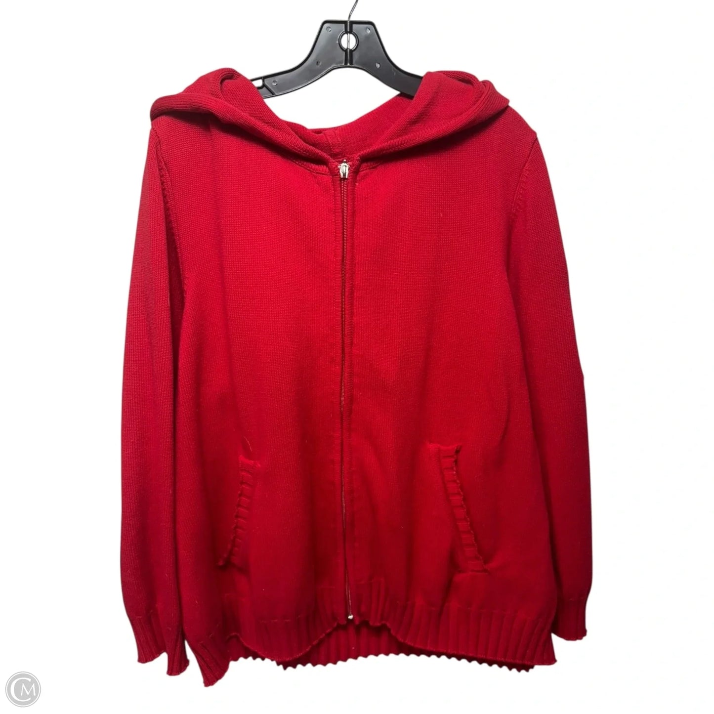 Hooded Sweater Cardigan By Northstyle In Red, Size: 2x
