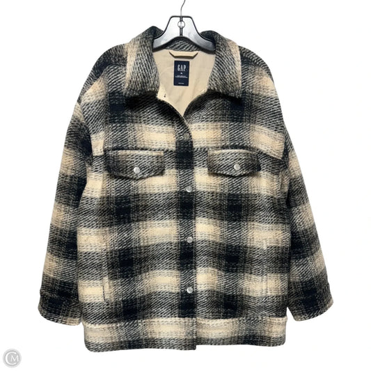Wool Blend Jacket By Gap In Plaid Pattern, Size: Xl