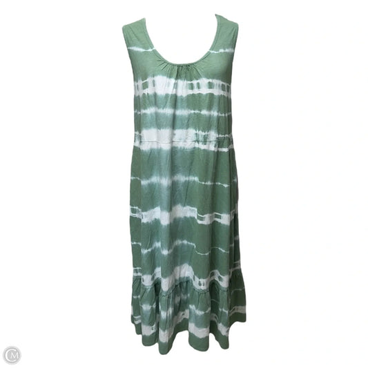Scoop Neck Tiered Swing Dress By Lane Bryant In Green & White, Size: 22