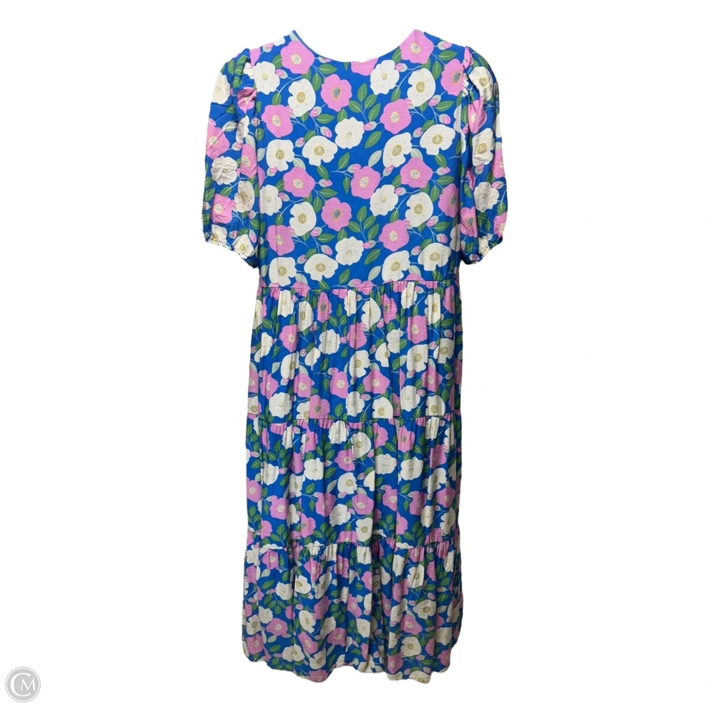 Puff Sleeve Midi Dress By English Factory In Floral Print, Size: 2X