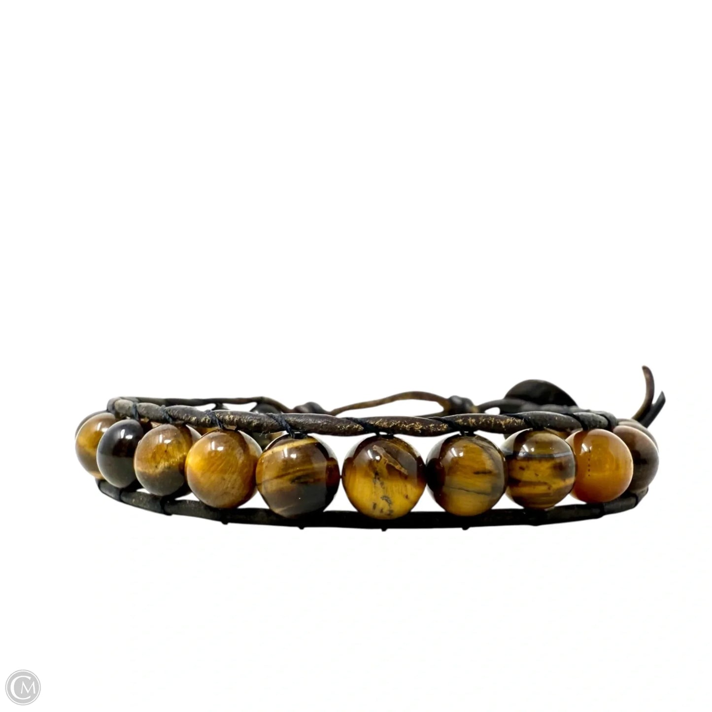 Tigers Eye & Leather Beaded Bracelet
