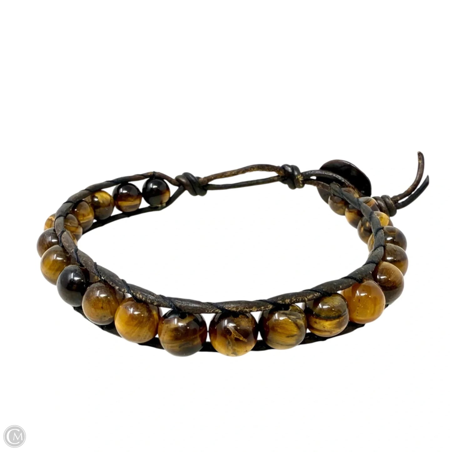 Tigers Eye & Leather Beaded Bracelet