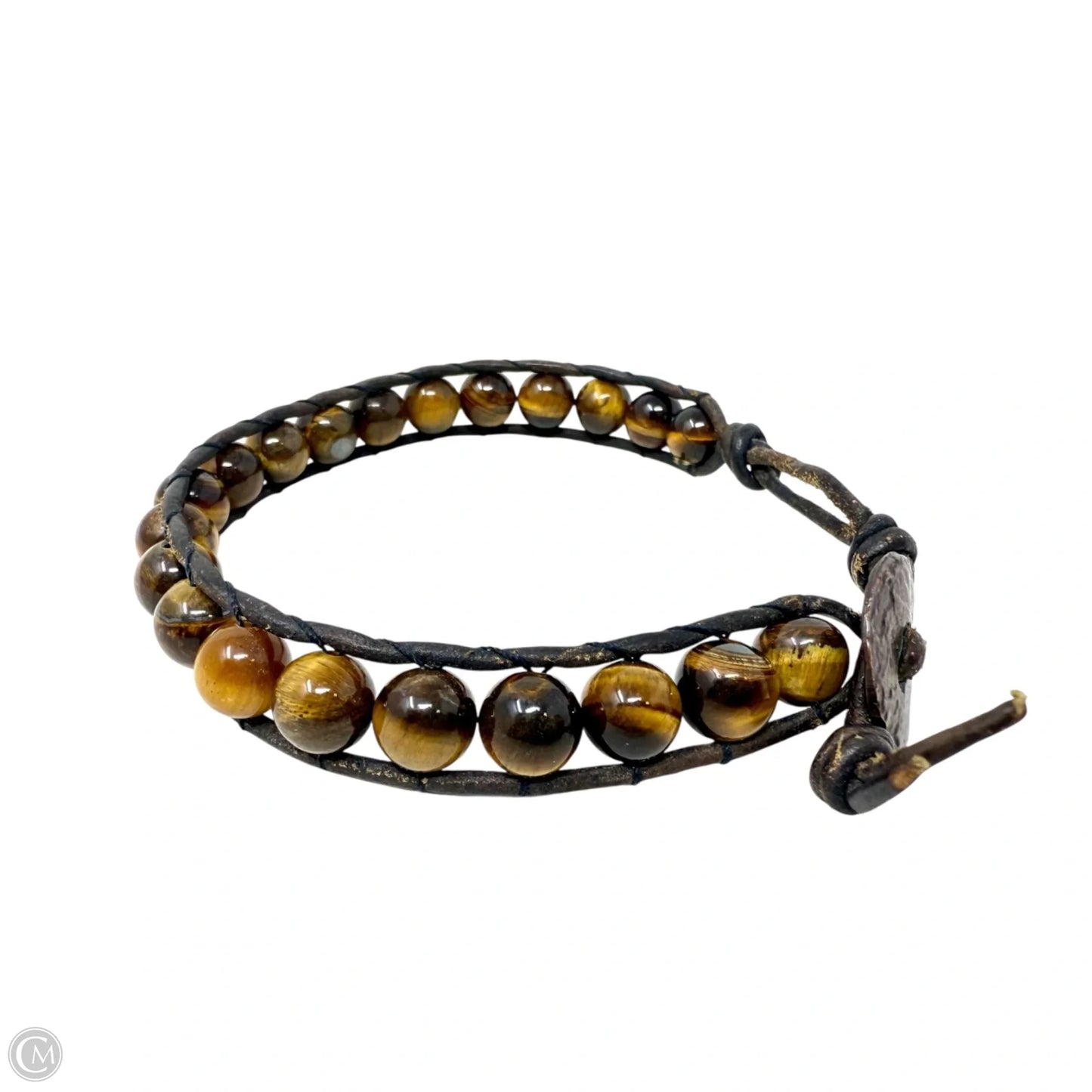 Tigers Eye & Leather Beaded Bracelet