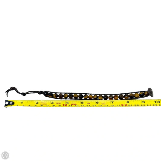 Tigers Eye & Leather Beaded Bracelet