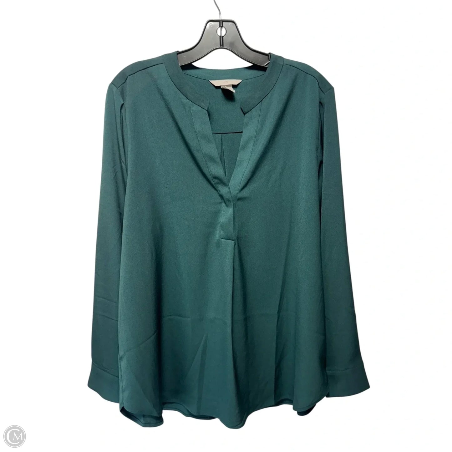 Top Long Sleeve By H&m In Green, Size: 14