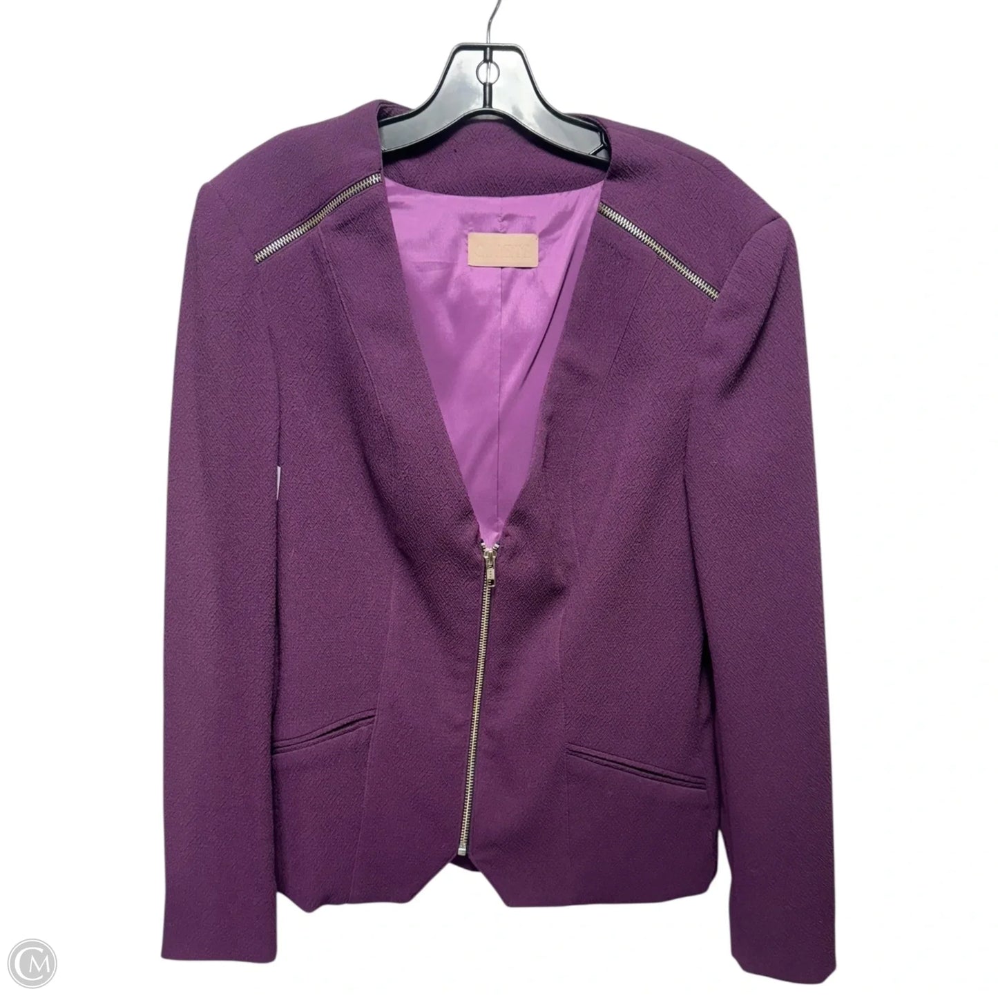 Zip Blazer By Curete In Purple, Size: 6