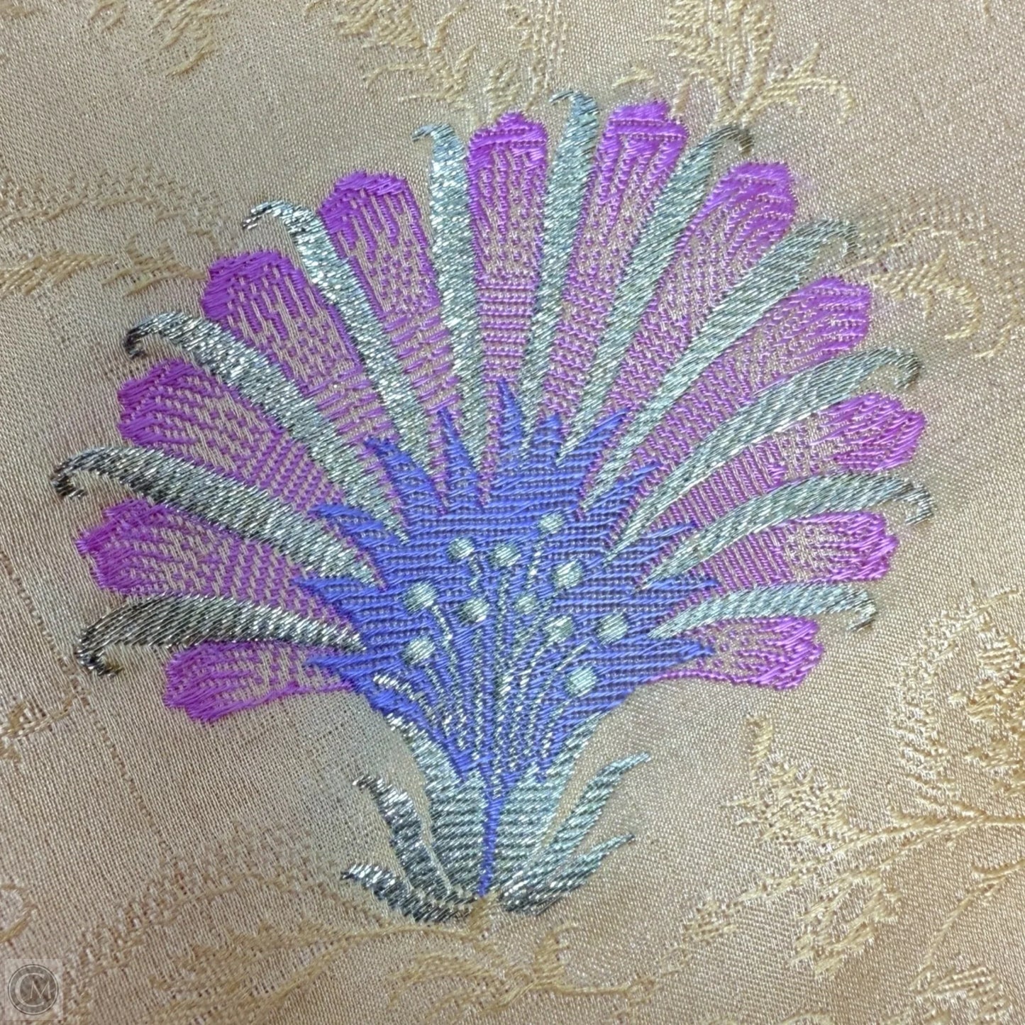 Metallic Embroidered Scarf Long