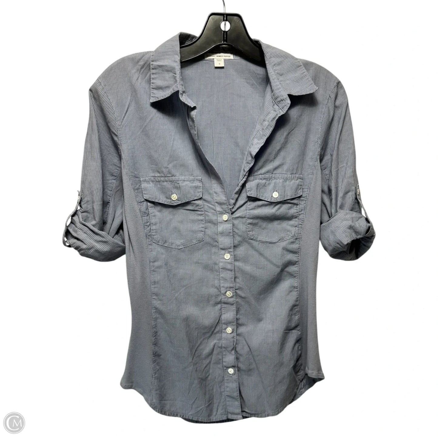 Top 3/4 Sleeve By James Perse In Blue, Size: L