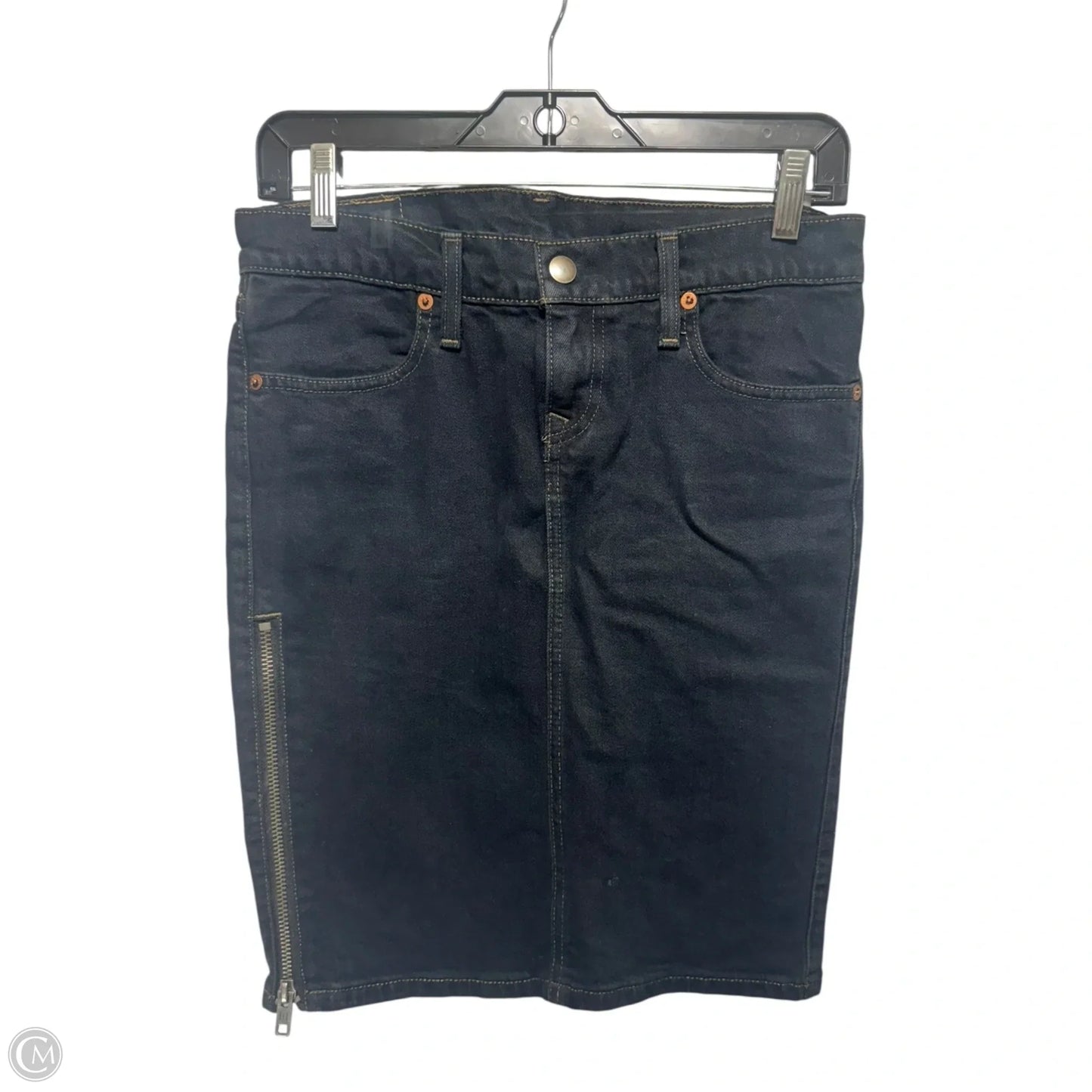 Zip Skirt Mini & Short By Levis In Blue Denim, Size: 4
