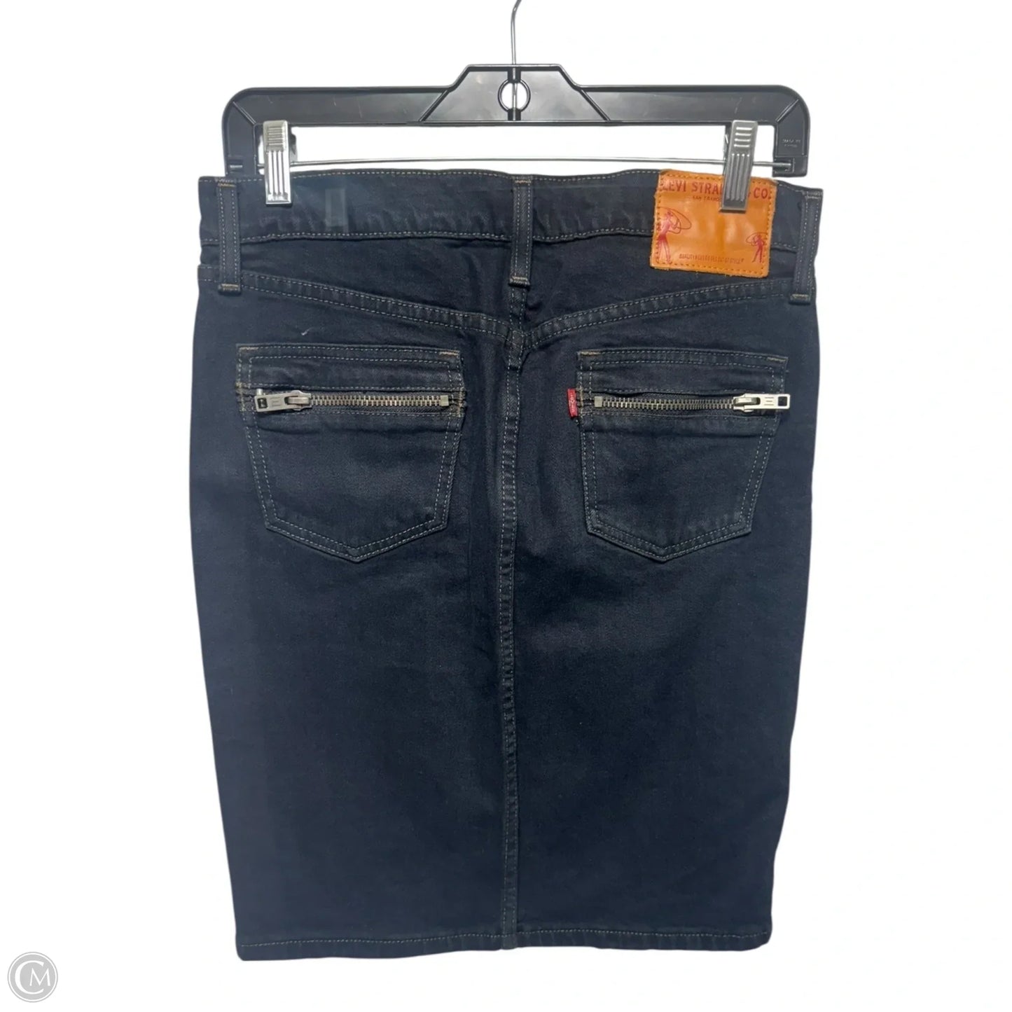 Zip Skirt Mini & Short By Levis In Blue Denim, Size: 4