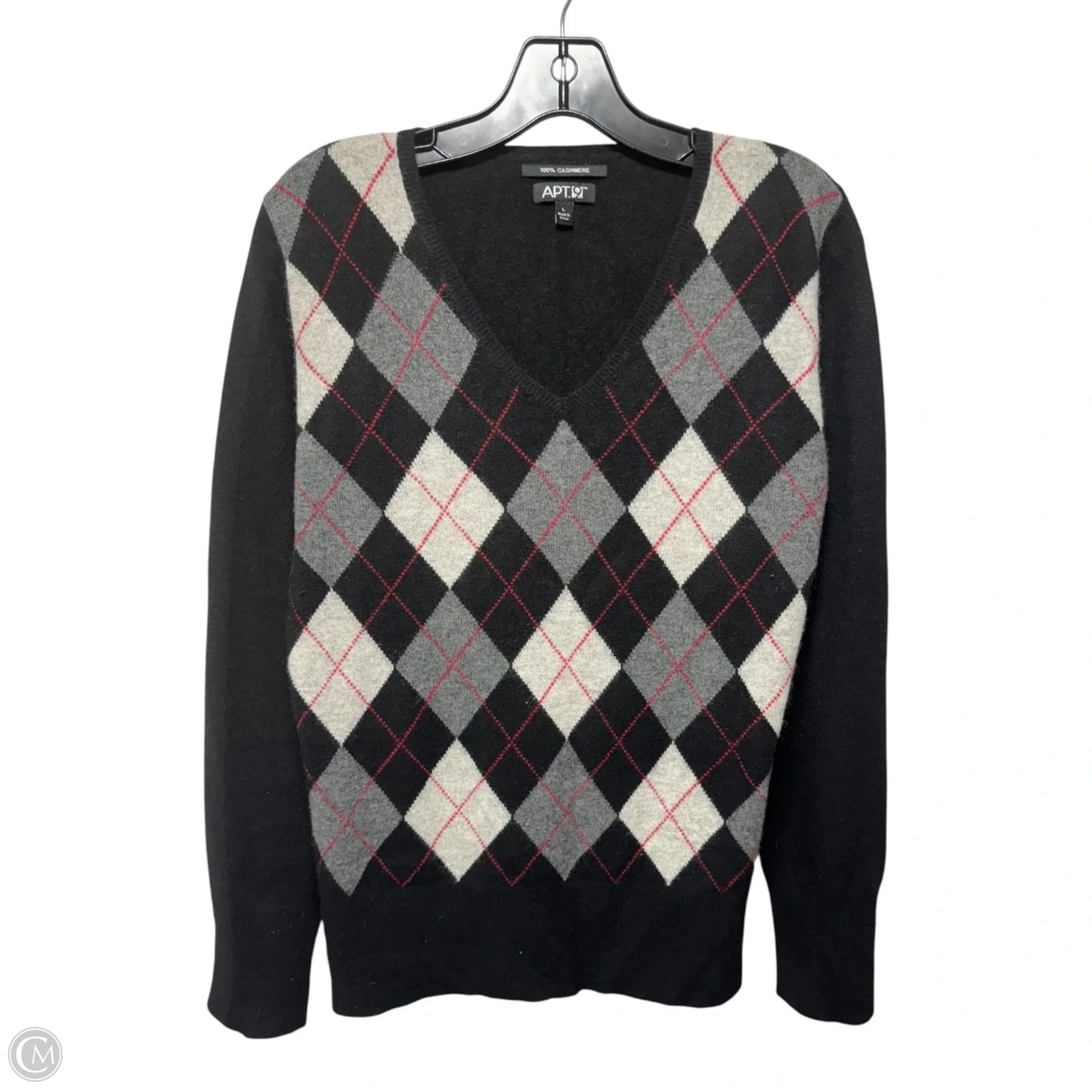 Argyle Sweater Cashmere By Apt 9 In Multi-colored, Size: L