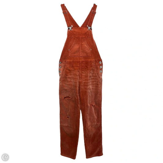 Corduroy Overalls By Pilcro In Orange, Size: 0