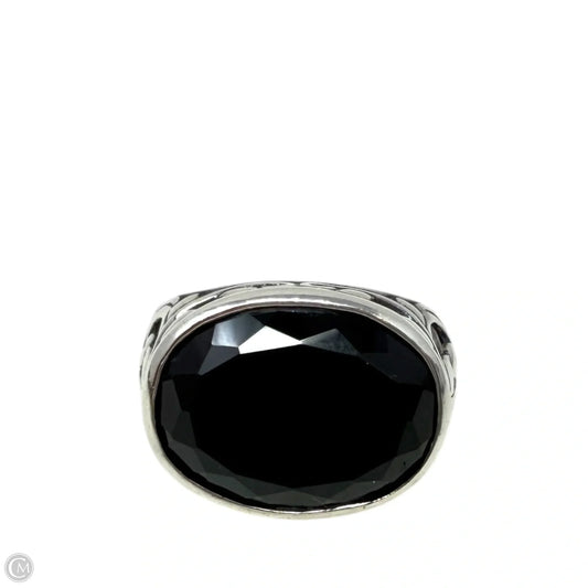 Sterling Silver Onyx Chalcedony Smoky Swirl Filigree Ring By Silpada, Size: 8