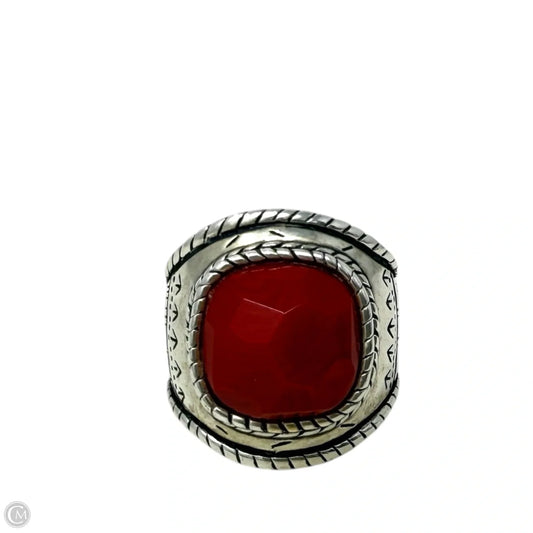 The Samba Ring In Sterling Silver & Red Coral By Silpada, Size: 9