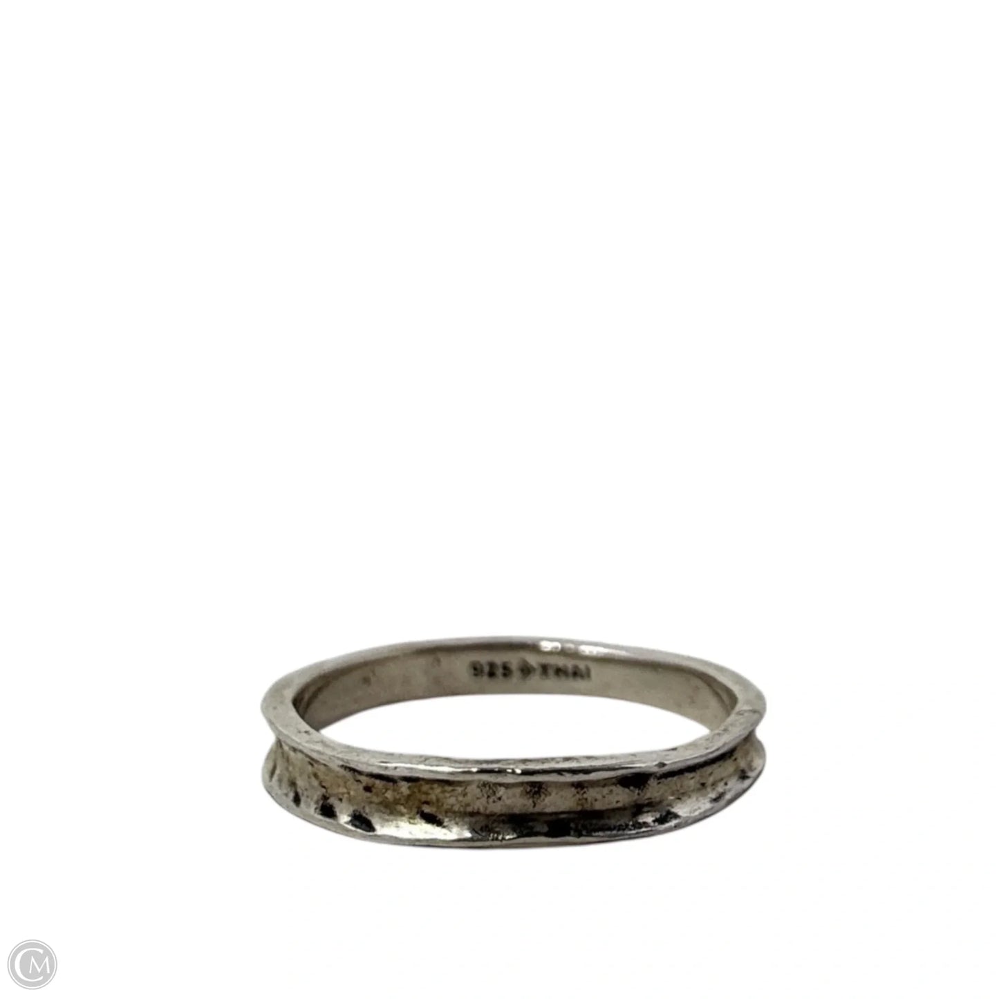 Sterling Silver Hammered Narrow Band Stackable Ring By Silpada, Size: 8