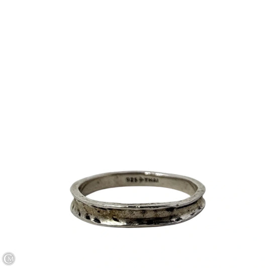 Sterling Silver Hammered Narrow Band Stackable Ring By Silpada, Size: 8
