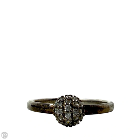 Sterling Silver Disco Lights Pave Crystal Ball CZ Stacking Ring By Silpada, Size: 8