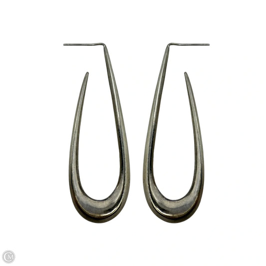 Silver Oval Hoop Earrings