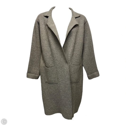Boiled Wool Coat By Eileen Fisher In Grey, Size: L