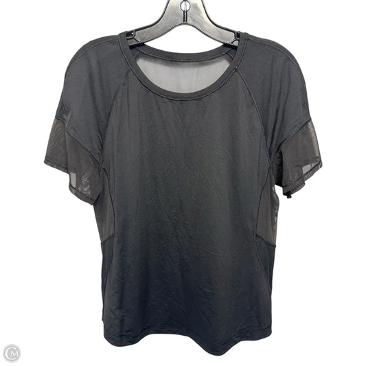 Athletic Top Short Sleeve By Lululemon In Black, Size: M