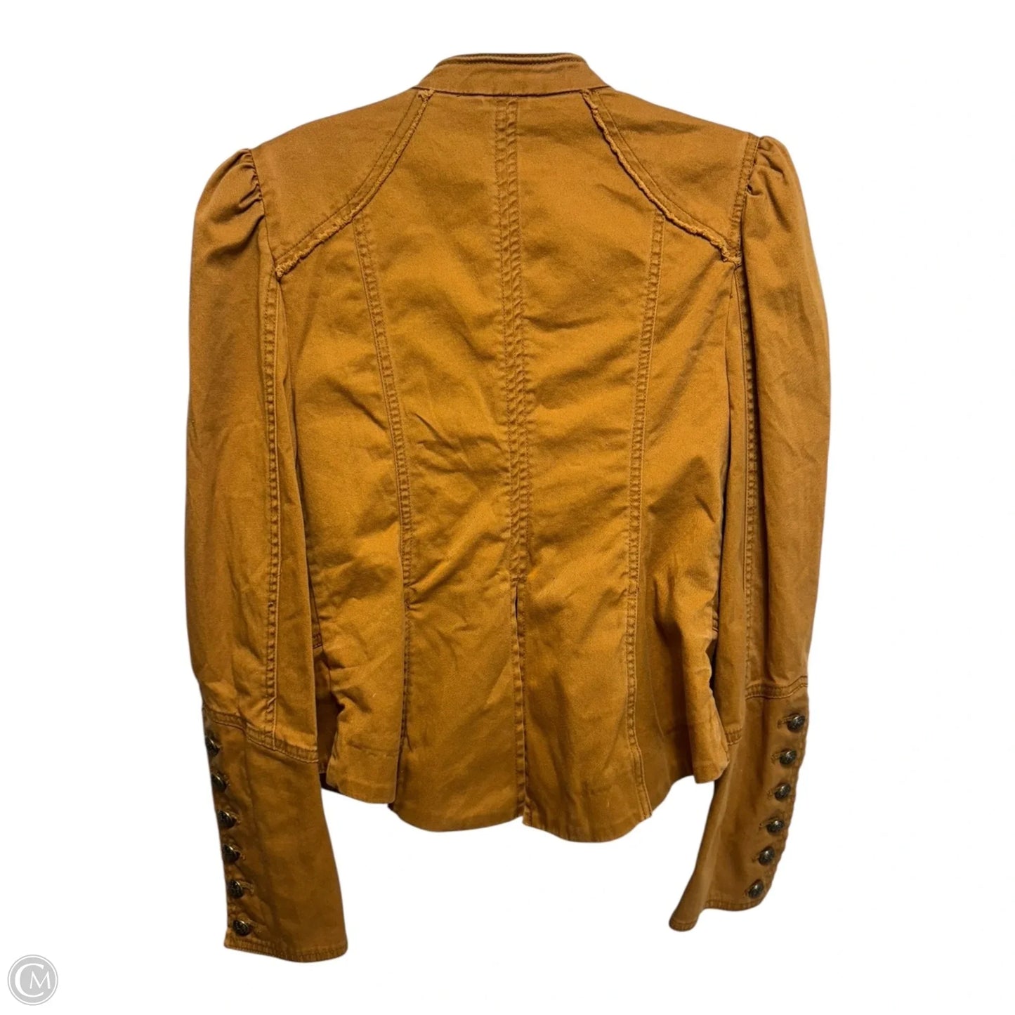 Structured Puff Sleeve Military Jacket By Free People In Gold, Size: S