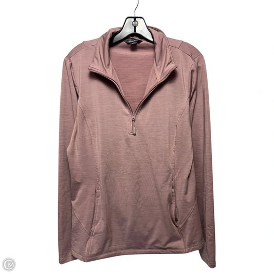Athletic Top Long Sleeve Collar By Eddie Bauer In Pink, Size: Xl
