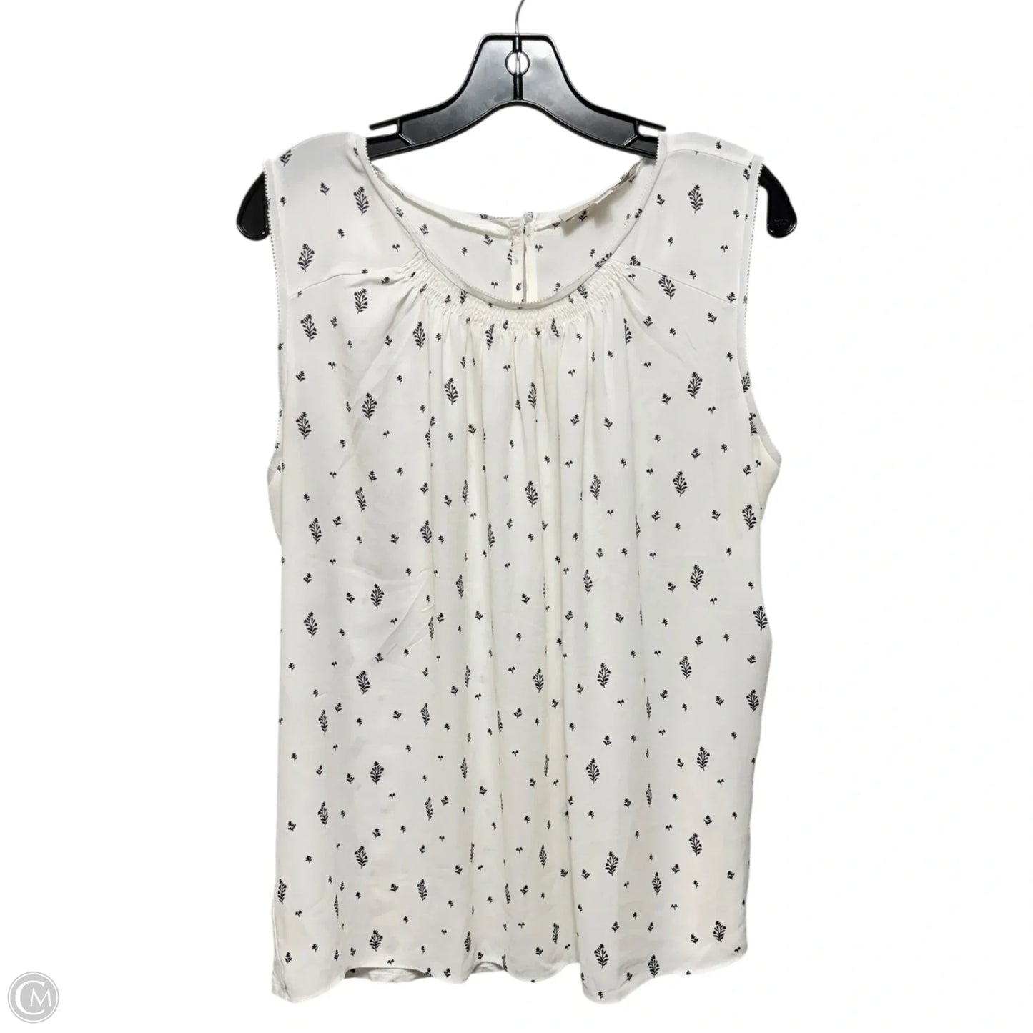 Top Sleeveless By Loft In White, Size: L