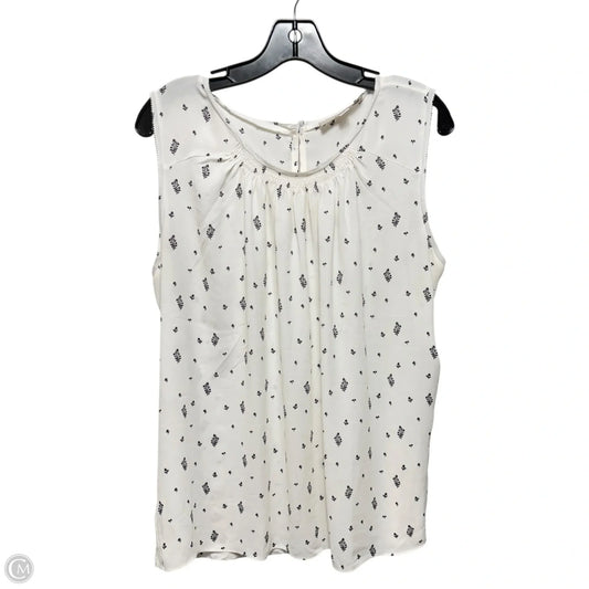 Top Sleeveless By Loft In White, Size: L