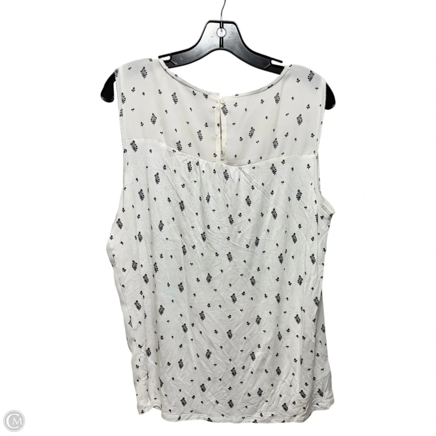 Top Sleeveless By Loft In White, Size: L
