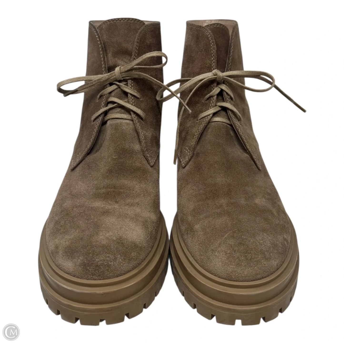 Humphrey Suede Desert Ankle Boots Designer By Gianvito Rossi In Tan, Size: 7