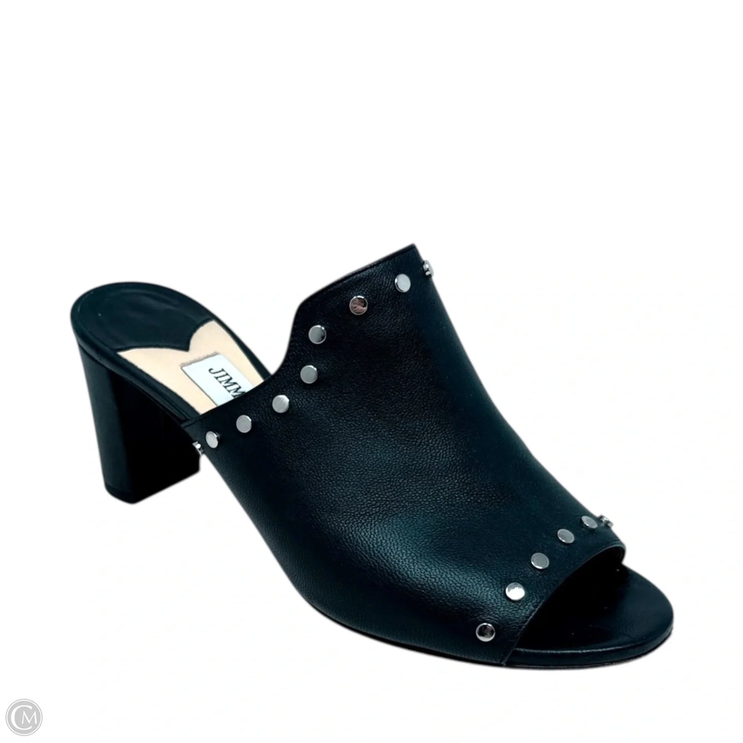 Myla 65 Studded Leather Mules Luxury Designer By Jimmy Choo In Black, Size: 7