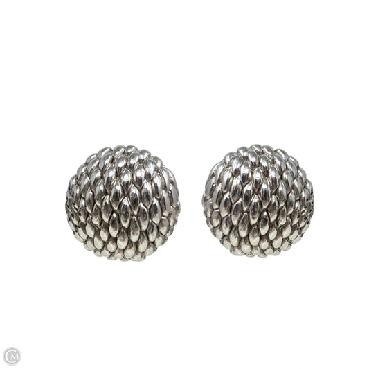 Vintage 925 Sterling Silver Textured Woven Stud Earrings