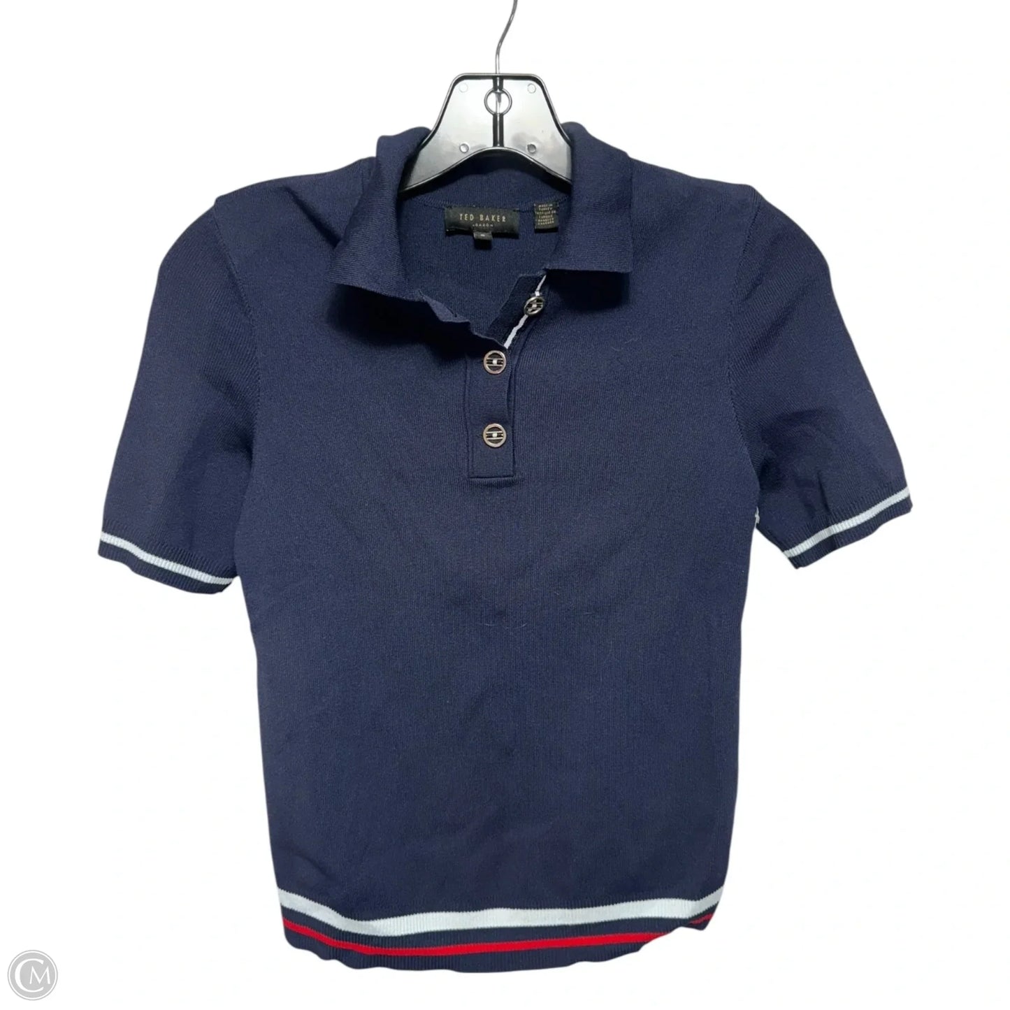 Knit Top Short Sleeve By Ted Baker In Blue, Size: 0