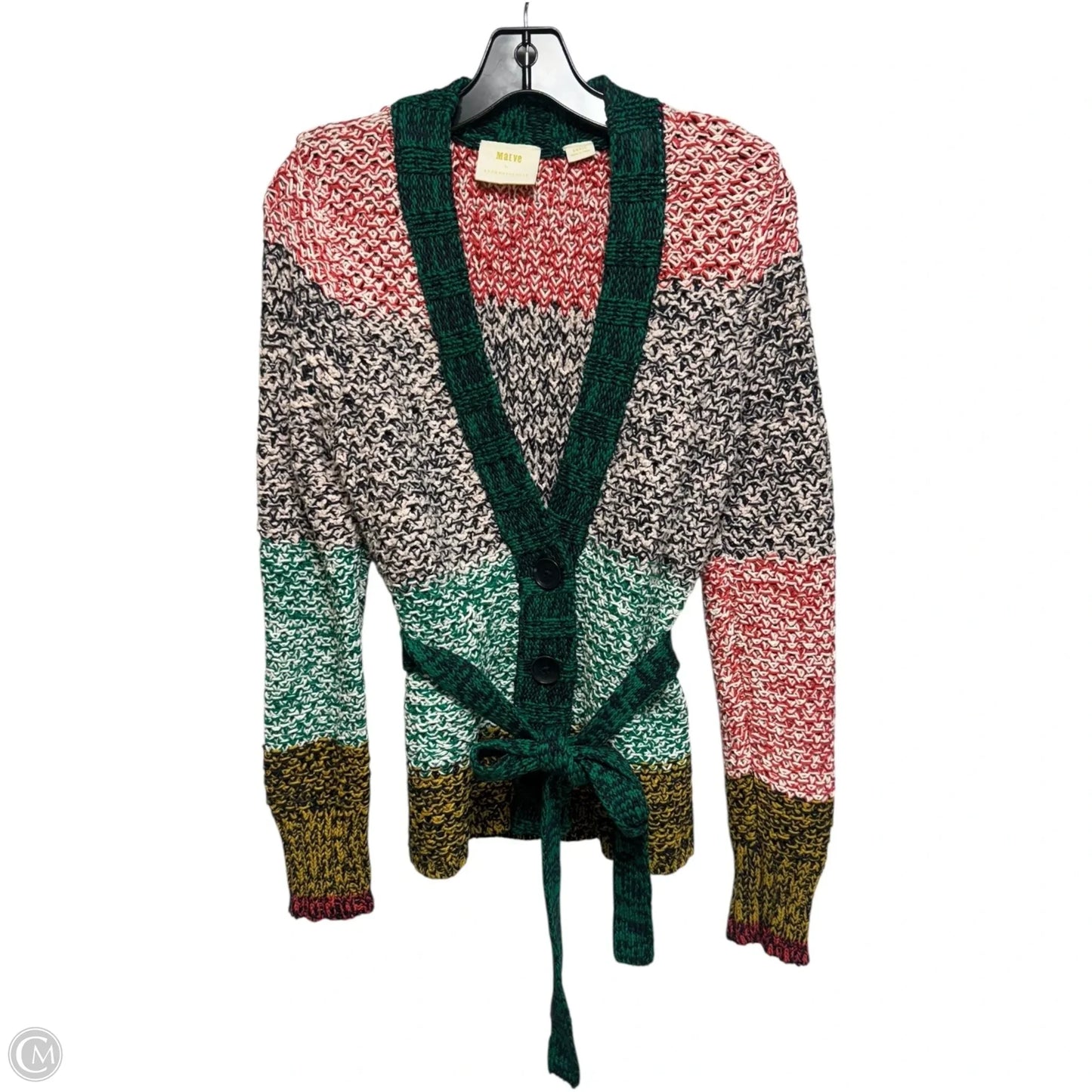 Belted Sweater Cardigan By Maeve In Multi-colored, Size: S
