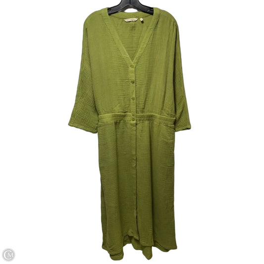Cotton Gauze Dress Casual Maxi By Soft Surroundings In Green, Size: L