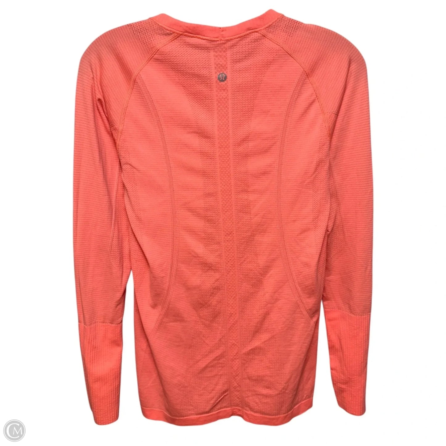 Athletic Top Long Sleeve Crewneck By Lululemon In Orange, Size: 8