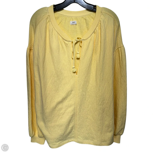 Top Long Sleeve By Aerie In Yellow, Size: M